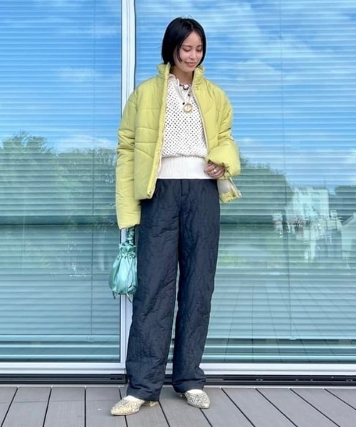 Ray BEAMS(レイビームス)の「Ray BEAMS / カーブ ステッチ ナカワタ ブルゾン(ダウンジャケット/コート・レディース・イエロー/アイボリー・1/0)」の16枚目の写真