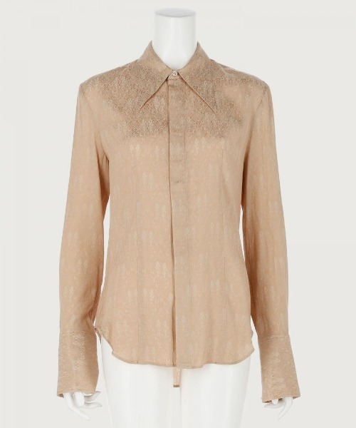 G.V.G.V.(ジーヴィージーヴィー)の「R/Cu LONG POINT COLLAR SHIRT(シャツ/ブラウス・レディース・ブラック/ベージュ・34/36)」の11枚目の写真