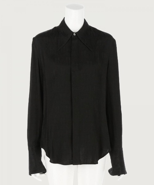 G.V.G.V.(ジーヴィージーヴィー)の「R/Cu LONG POINT COLLAR SHIRT(シャツ/ブラウス・レディース・ブラック/ベージュ・34/36)」の3枚目の写真
