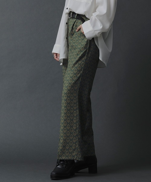 Ellno Loset（エルノロゼット）の「ダマスク柄ワイドストレートパンツ（その他パンツ・メンズ・グリーン/ダークパープル/グレー系その他・SMALL/MEDIUM/LARGE）」の9枚目の写真