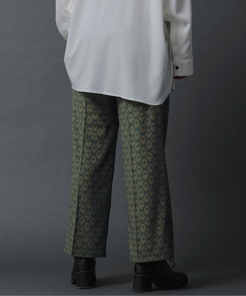 Ellno Loset（エルノロゼット）の「ダマスク柄ワイドストレートパンツ（その他パンツ・メンズ・グリーン/ダークパープル/グレー系その他・SMALL/MEDIUM/LARGE）」の10枚目の写真