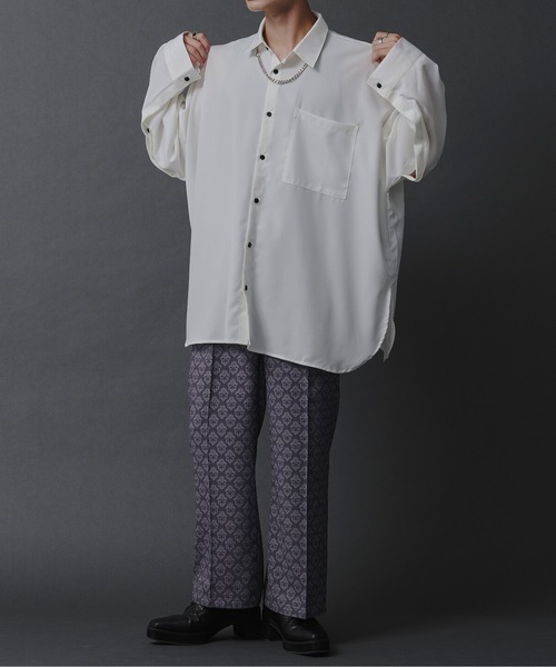 Ellno Loset（エルノロゼット）の「ダマスク柄ワイドストレートパンツ（その他パンツ・メンズ・グリーン/ダークパープル/グレー系その他・SMALL/MEDIUM/LARGE）」の17枚目の写真