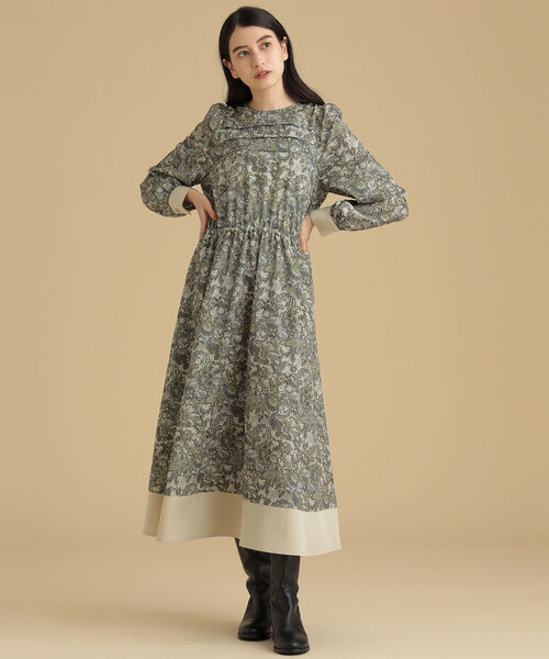 Ray BEAMS（レイビームス）の「Ray BEAMS / ヨーク タック ペイズリー ワンピース（ワンピース・レディース・ダークブラウン/グリーン系その他2・0/1）」の2枚目の写真