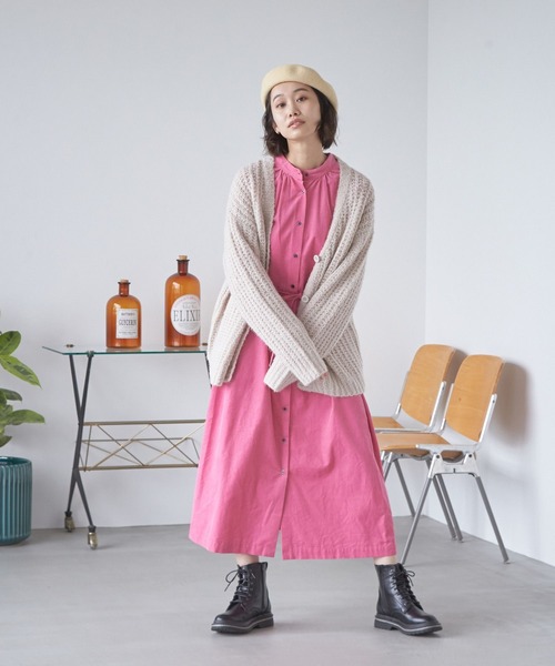 niko and...(ニコアンド)の「コットンリヨセルコールシャツワンピース(ワンピース・レディース・ピンク/グリーン/ベージュ/チャコール・MEDIUM/LARGE)」の11枚目の写真