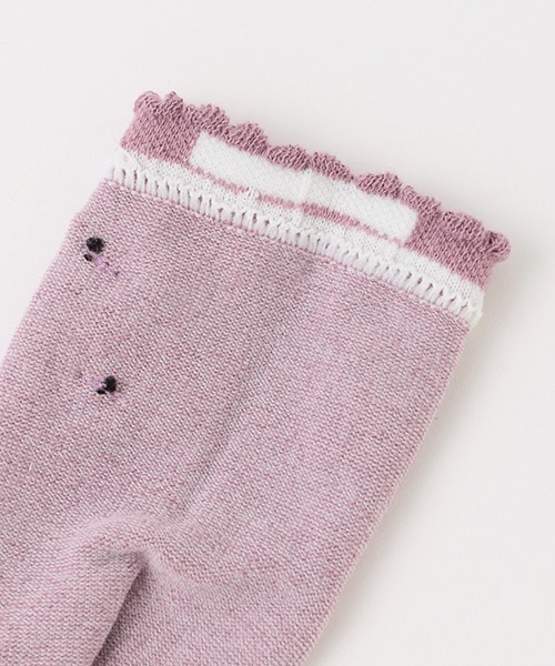 petit main（プティマイン）の「リボン/花柄2Pソックス（ソックス/靴下・キッズ・ブラック/オフホワイト/ラベンダー・SS/L/M/S）」の5枚目の写真