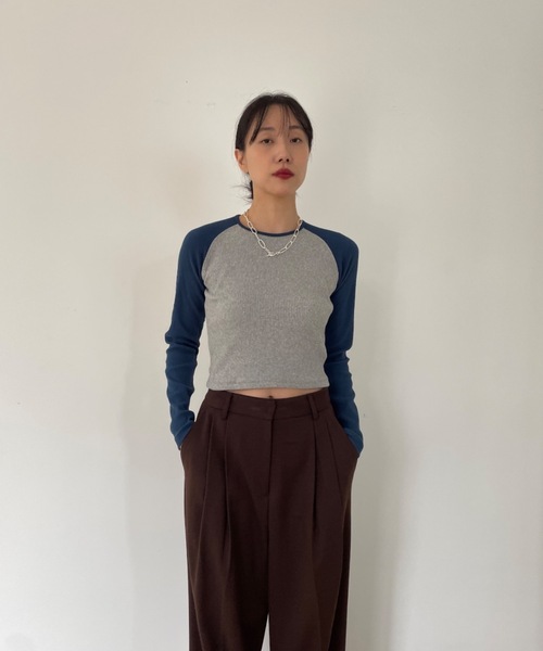 ラグランリブロンT(Tシャツ/カットソー)|Didot.showroom(ディドット ショールーム) ラグランリブロンT(Tシャツ/カットソー)|Didot.showroom(ディドット ショールーム)