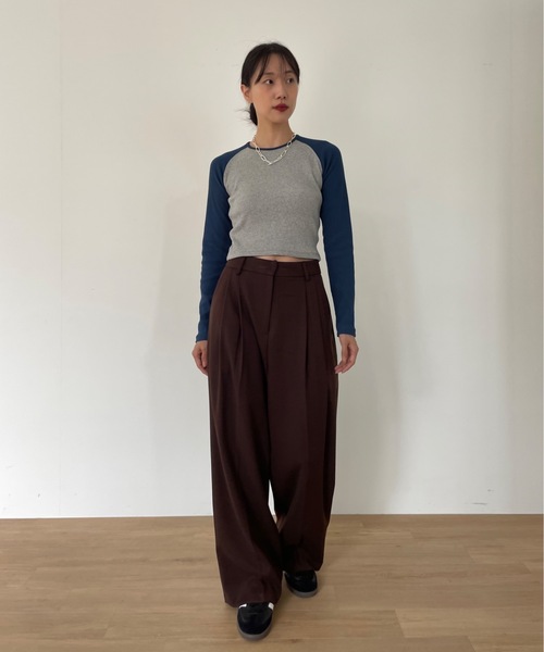 ラグランリブロンT(Tシャツ/カットソー)|Didot.showroom(ディドット ショールーム) ラグランリブロンT(Tシャツ/カットソー)|Didot.showroom(ディドット ショールーム)