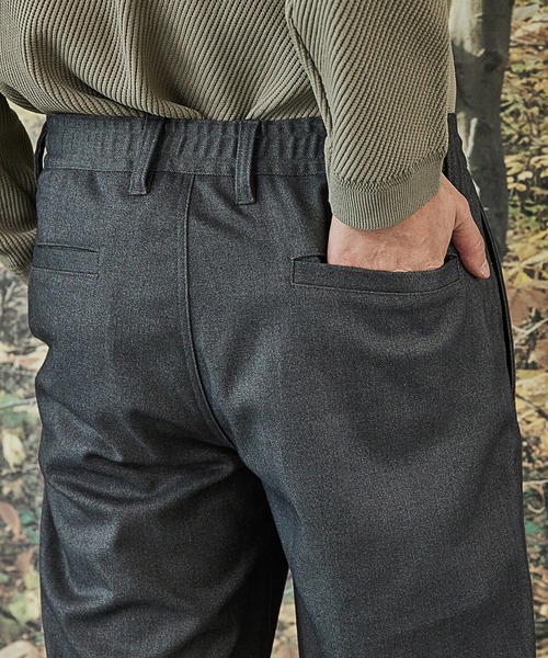 UNION STATION（ユニオンステーション）の「T/Rストレッチツイルイージーワイドパンツ（スラックス・メンズ・チャコールグレー/ブラック・S/M/L）」の8枚目の写真