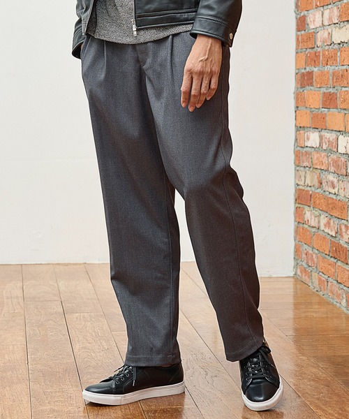 UNION STATION（ユニオンステーション）の「T/Rストレッチツイルイージーワイドパンツ（スラックス・メンズ・チャコールグレー/ブラック・S/M/L）」の9枚目の写真