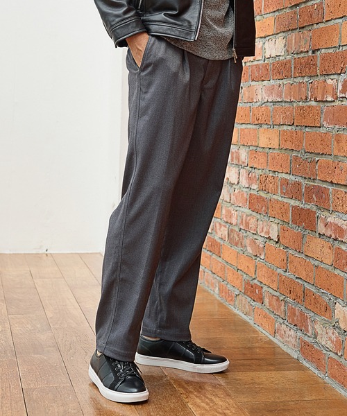 UNION STATION（ユニオンステーション）の「T/Rストレッチツイルイージーワイドパンツ（スラックス・メンズ・チャコールグレー/ブラック・S/M/L）」の12枚目の写真