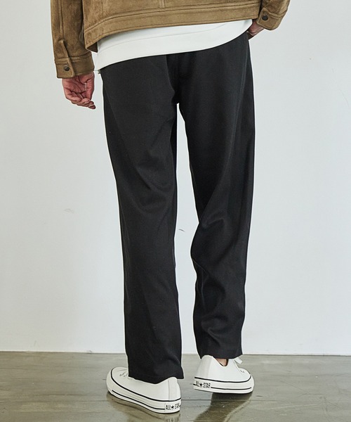 UNION STATION（ユニオンステーション）の「T/Rストレッチツイルイージーワイドパンツ（スラックス・メンズ・チャコールグレー/ブラック・S/M/L）」の14枚目の写真