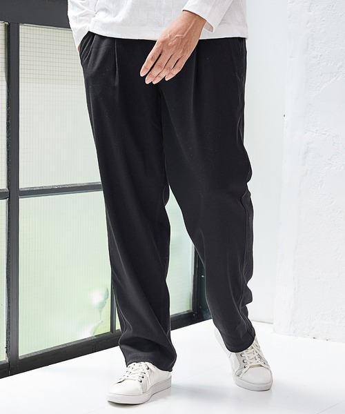 UNION STATION（ユニオンステーション）の「T/Rストレッチツイルイージーワイドパンツ（スラックス・メンズ・チャコールグレー/ブラック・S/M/L）」の15枚目の写真