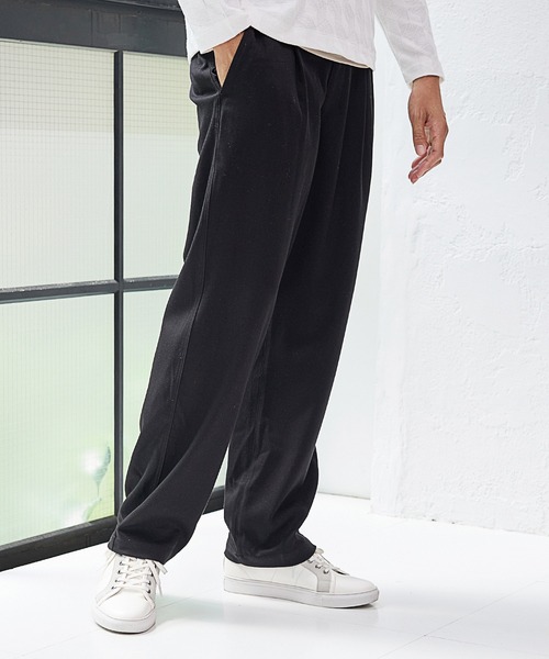UNION STATION（ユニオンステーション）の「T/Rストレッチツイルイージーワイドパンツ（スラックス・メンズ・チャコールグレー/ブラック・S/M/L）」の16枚目の写真