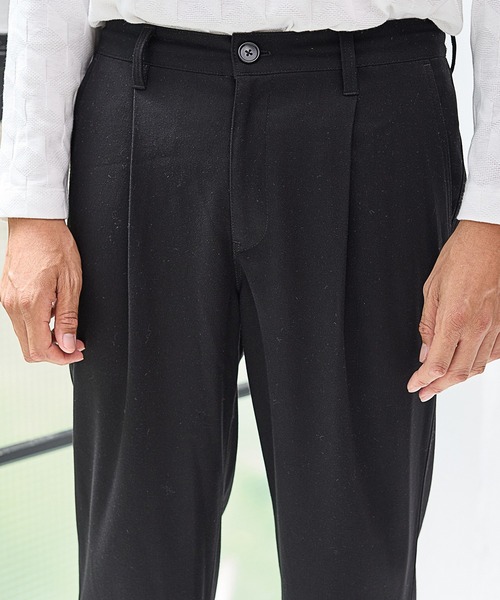 UNION STATION（ユニオンステーション）の「T/Rストレッチツイルイージーワイドパンツ（スラックス・メンズ・チャコールグレー/ブラック・S/M/L）」の19枚目の写真