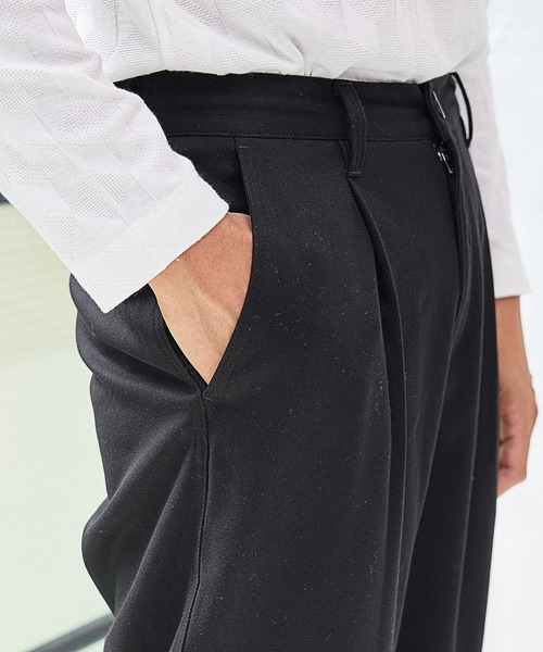 UNION STATION（ユニオンステーション）の「T/Rストレッチツイルイージーワイドパンツ（スラックス・メンズ・チャコールグレー/ブラック・S/M/L）」の20枚目の写真