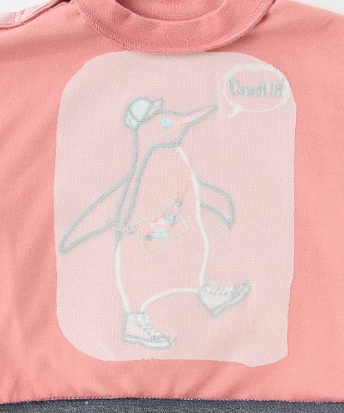 kladskap(クレードスコープ)の「ペンギン裾レイヤード風長袖Tシャツ(Tシャツ/カットソー・キッズ・モスグリーン/ピンク・100cm/90cm/110cm/80cm)」の8枚目の写真
