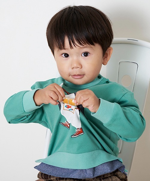 kladskap(クレードスコープ)の「ペンギン裾レイヤード風長袖Tシャツ(Tシャツ/カットソー・キッズ・モスグリーン/ピンク・100cm/90cm/110cm/80cm)」の13枚目の写真