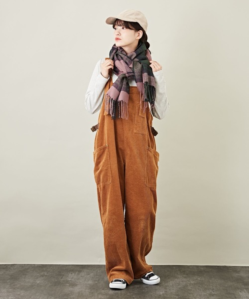 CUBE SUGAR（キューブシュガー）の「WEB限定チェック柄大判ストール（ストール/ショール・レディース・ブルー系その他/パープル系その他/レッド系その他/ブラウン系その他/ブラック系その他・M）」の11枚目の写真