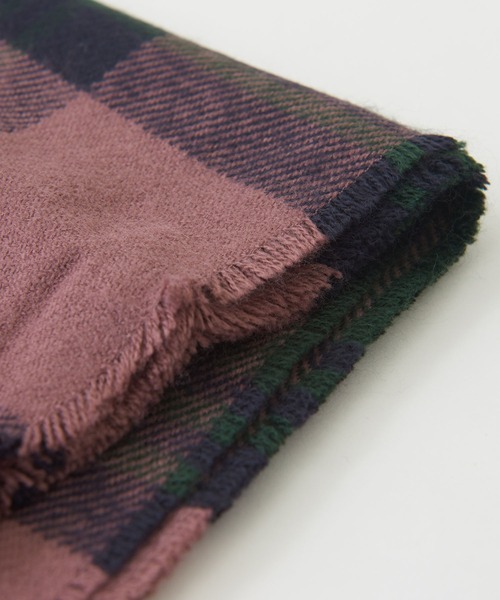 CUBE SUGAR（キューブシュガー）の「WEB限定チェック柄大判ストール（ストール/ショール・レディース・ブルー系その他/パープル系その他/レッド系その他/ブラウン系その他/ブラック系その他・M）」の13枚目の写真