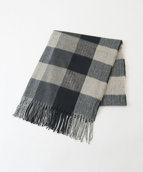 CUBE SUGAR（キューブシュガー）の「WEB限定チェック柄大判ストール（ストール/ショール・レディース・ブルー系その他/パープル系その他/レッド系その他/ブラウン系その他/ブラック系その他・M）」の16枚目の写真