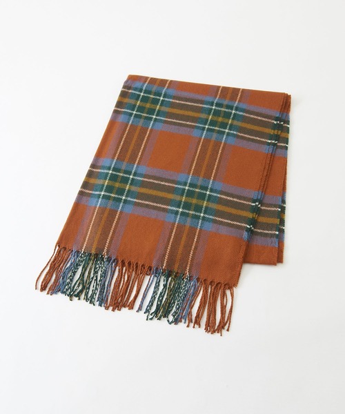 CUBE SUGAR（キューブシュガー）の「WEB限定チェック柄大判ストール（ストール/ショール・レディース・ブルー系その他/パープル系その他/レッド系その他/ブラウン系その他/ブラック系その他・M）」の17枚目の写真