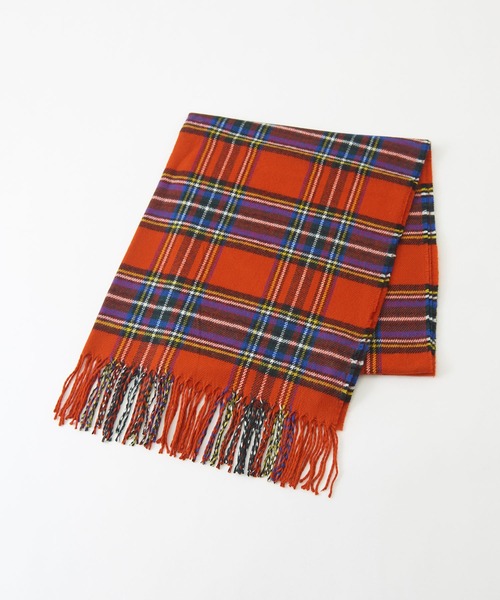 CUBE SUGAR（キューブシュガー）の「WEB限定チェック柄大判ストール（ストール/ショール・レディース・ブルー系その他/パープル系その他/レッド系その他/ブラウン系その他/ブラック系その他・M）」の18枚目の写真