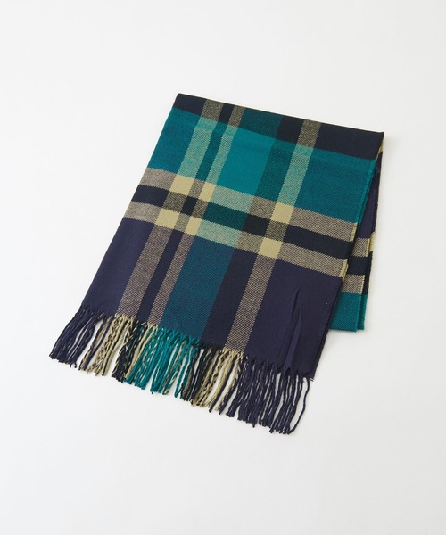 CUBE SUGAR（キューブシュガー）の「WEB限定チェック柄大判ストール（ストール/ショール・レディース・ブルー系その他/パープル系その他/レッド系その他/ブラウン系その他/ブラック系その他・M）」の19枚目の写真