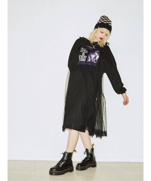 jouetie（ジュエティ）の「レイヤードロックワンピース（ワンピース・レディース・ブラック/オフホワイト/パープル・MEDIUM）」の6枚目の写真