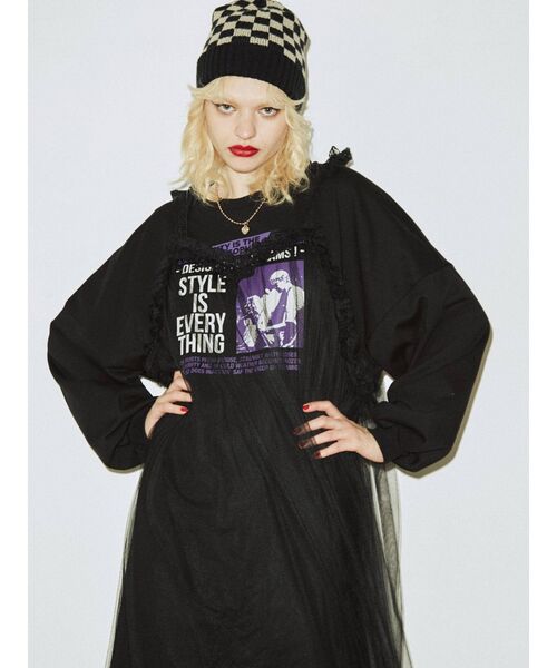 jouetie（ジュエティ）の「レイヤードロックワンピース（ワンピース・レディース・ブラック/オフホワイト/パープル・MEDIUM）」の8枚目の写真