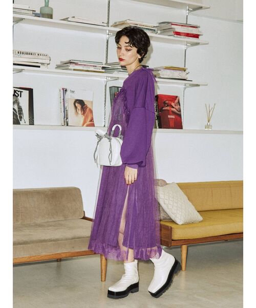 jouetie（ジュエティ）の「レイヤードロックワンピース（ワンピース・レディース・ブラック/オフホワイト/パープル・MEDIUM）」の12枚目の写真