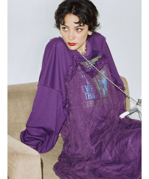 jouetie（ジュエティ）の「レイヤードロックワンピース（ワンピース・レディース・ブラック/オフホワイト/パープル・MEDIUM）」の15枚目の写真