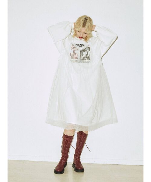 jouetie（ジュエティ）の「レイヤードロックワンピース（ワンピース・レディース・ブラック/オフホワイト/パープル・MEDIUM）」の18枚目の写真