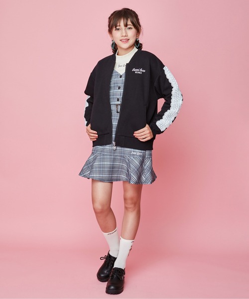 JENNI love（ジェニィラブ）の「裏起毛レース切替えブルゾン（ブルゾン