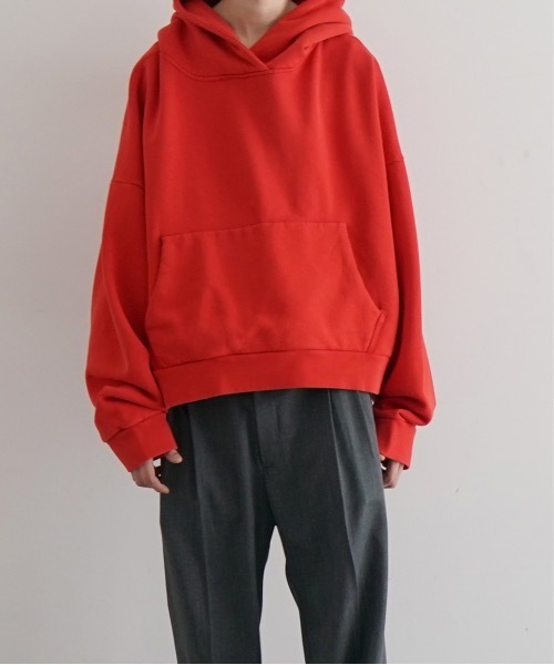 entire studios（エンタイアスタジオ）の「ENTIRE STUDIOS HEAVY HOOD（パーカー・メンズ・ブラック/シルバー/チェリーレッド・SMALL/MEDIUM）」の3枚目の写真