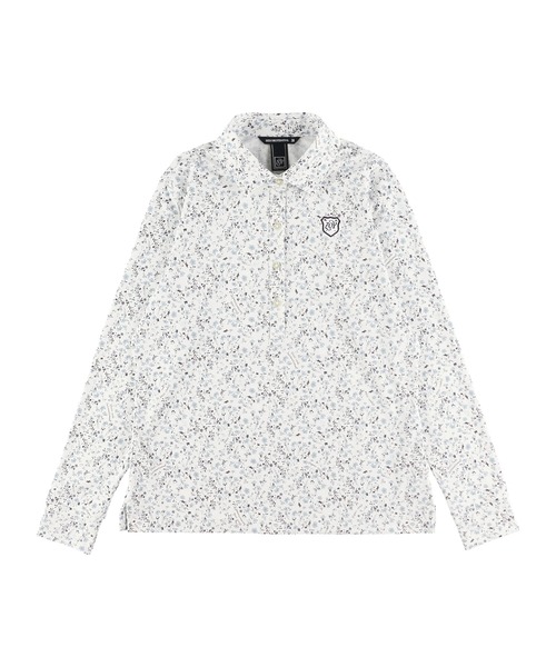 ZOY（ゾーイ）の「WOMENS 小花柄プリント 長袖シャツ（ポロシャツ・レディース・ホワイト/ネイビー・40/38/36）」の2枚目の写真