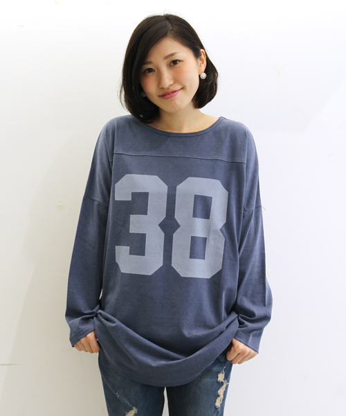 WHO'S WHO gallery（フーズフーギャラリー）の「【THE BIG】38ベースボールTEE（Tシャツ/カットソー・レディース・ブルー/レッド/ブラック・FREE）」の3枚目の写真