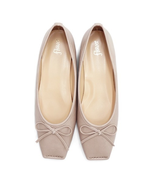 flower（フラワー）の「スクエアトゥバレエ（バレエシューズ・レディース・ベージュ/ブラウン・6/8/7/5）」の4枚目の写真