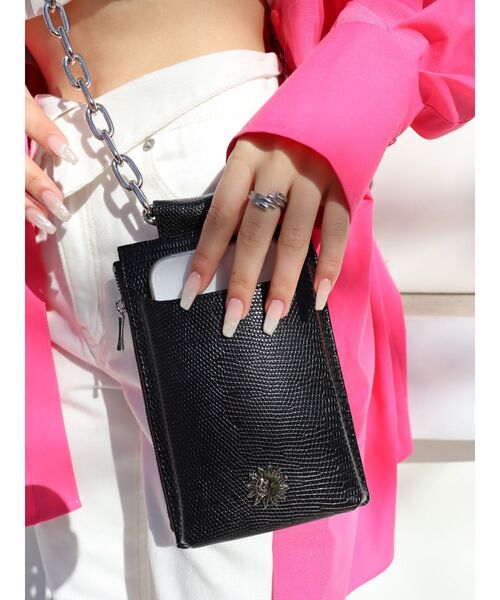 EVRIS（エヴリス）の「ウォレットミニショルダーBAG（ショルダーバッグ・レディース・ブラック/イエロー/ホワイト・FREE）」の5枚目の写真