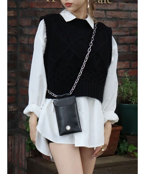 EVRIS（エヴリス）の「ウォレットミニショルダーBAG（ショルダーバッグ・レディース・ブラック/イエロー/ホワイト・FREE）」の12枚目の写真