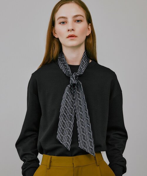 tk.TAKEO KIKUCHI（ティーケータケオキクチ）の「◆モノグラムスカーフタイ（バンダナ/スカーフ・レディース・ブラウン系その他6/ブラック系3・00）」の2枚目の写真