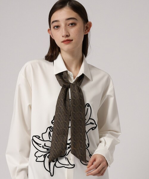 tk.TAKEO KIKUCHI（ティーケータケオキクチ）の「◆モノグラムスカーフタイ（バンダナ/スカーフ・レディース・ブラウン系その他6/ブラック系3・00）」の8枚目の写真