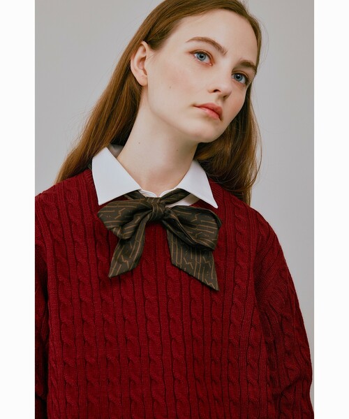 tk.TAKEO KIKUCHI（ティーケータケオキクチ）の「◆モノグラムスカーフタイ（バンダナ/スカーフ・レディース・ブラウン系その他6/ブラック系3・00）」の13枚目の写真