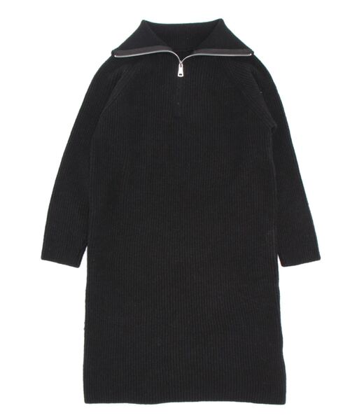 Q（キュー）の「ハーフジップニットワンピース（ワンピース・レディース・ブラック/ブラック系その他・MEDIUM）」の10枚目の写真