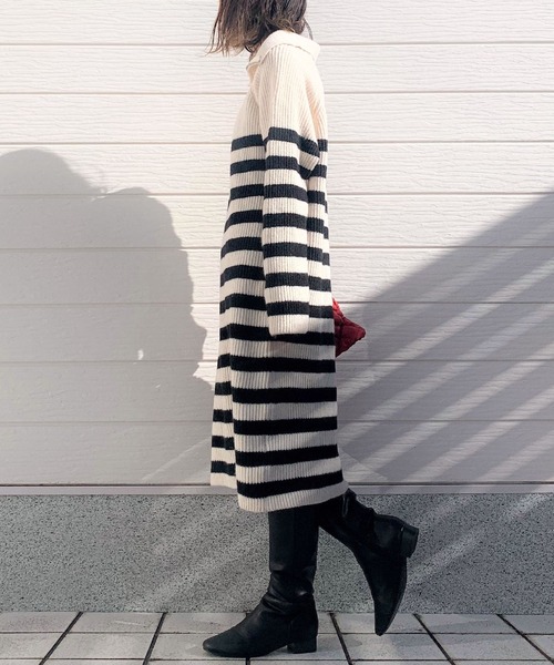 Q（キュー）の「ハーフジップニットワンピース（ワンピース・レディース・ブラック/ブラック系その他・MEDIUM）」の7枚目の写真