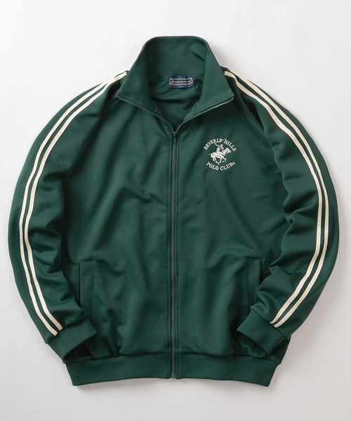 BEVERLY HILLS POLO CLUB（ビバリーヒルズポロクラブ）の「【BEVERLY HILLS POLO CLUB/ビバリーヒルズポロクラブ】ブランドロゴ ワンポイント刺繍 サイドライン トラックジャケット/ラインジャージ/ビッグシルエット（スウェット・レディース・ネイビー/グリーン/アイボリー・M/L/XL）」の3枚目の写真
