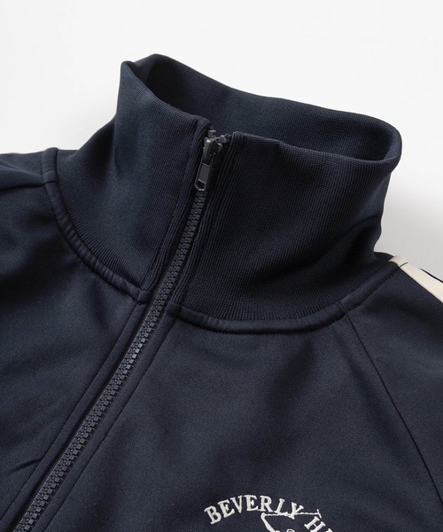 BEVERLY HILLS POLO CLUB（ビバリーヒルズポロクラブ）の「【BEVERLY HILLS POLO CLUB/ビバリーヒルズポロクラブ】ブランドロゴ ワンポイント刺繍 サイドライン トラックジャケット/ラインジャージ/ビッグシルエット（スウェット・レディース・ネイビー/グリーン/アイボリー・M/L/XL）」の12枚目の写真