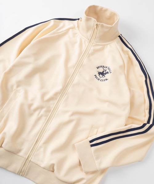 BEVERLY HILLS POLO CLUB（ビバリーヒルズポロクラブ）の「【BEVERLY HILLS POLO CLUB/ビバリーヒルズポロクラブ】ブランドロゴ ワンポイント刺繍 サイドライン トラックジャケット/ラインジャージ/ビッグシルエット（スウェット・レディース・ネイビー/グリーン/アイボリー・M/L/XL）」の20枚目の写真