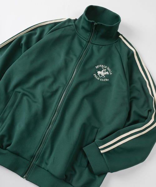 BEVERLY HILLS POLO CLUB（ビバリーヒルズポロクラブ）の「【BEVERLY HILLS POLO CLUB/ビバリーヒルズポロクラブ】ブランドロゴ ワンポイント刺繍 サイドライン トラックジャケット/ラインジャージ/ビッグシルエット（スウェット・レディース・ネイビー/グリーン/アイボリー・M/L/XL）」の19枚目の写真