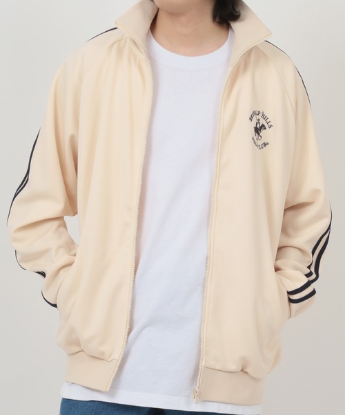 BEVERLY HILLS POLO CLUB（ビバリーヒルズポロクラブ）の「【BEVERLY HILLS POLO CLUB/ビバリーヒルズポロクラブ】ブランドロゴ ワンポイント刺繍 サイドライン トラックジャケット/ラインジャージ/ビッグシルエット（スウェット・レディース・ネイビー/グリーン/アイボリー・M/L/XL）」の14枚目の写真