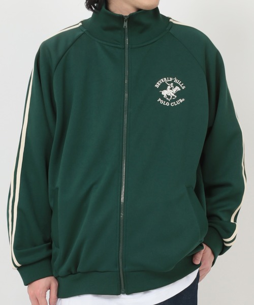 BEVERLY HILLS POLO CLUB（ビバリーヒルズポロクラブ）の「【BEVERLY HILLS POLO CLUB/ビバリーヒルズポロクラブ】ブランドロゴ ワンポイント刺繍 サイドライン トラックジャケット/ラインジャージ/ビッグシルエット（スウェット・レディース・ネイビー/グリーン/アイボリー・M/L/XL）」の16枚目の写真